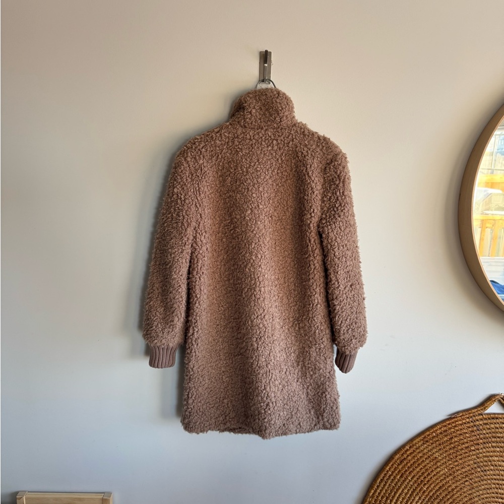 Cupcakes and cashmere Cozy Brown Teddy Coat with Striped Sweater - Picture 6 of 7